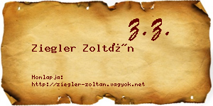 Ziegler Zoltán névjegykártya